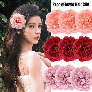 New Large Red Rose Hair Clip Vintage Holiday Style Big Flower Side Clip Party Beach Fashion Hair Accessories for Women Hairpins