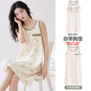 ชุดนอนผู้หญิงแขนกุดผ้าฝ้ายแท้ฤดูร้อน ชุดนอนเซ็กซี่ ชุดนอนคอตตอนแท้ ชุดนอนแขนกุด ชุดนอนผู้หญิง ชุดนอนฤดูร้อน