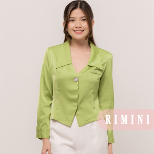 RIMINI - Atasan Wanita Blazer Formal Big Size - Finley Rhinestones Sateen Top CC30710