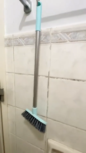 Long Handle Bathtub Clean Floor Scrub Brush Adjustable Stainless Metal Handle Scrubber with Stiff Bristles