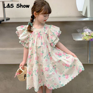 LS แสดงชุดเด็กผู้หญิงชุดเดรสหน้าร้อนสไตล์เกาหลีชุดเดรสเด็กฤดูร้อนชุดเจ้าหญิงเด็กผู้หญิงตัวเล็ก