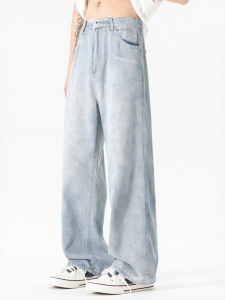 Wood soon | Washed Loose Jeans Straight