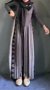 SETELAN INAARA MIX CELANA KULOT RAYON MOTIF BULAT SANTAI HOMMY PREMIUM