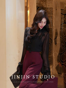 Áo Sơ Mi Tay Dài Thanh Lịch Mùa Thu Đầu Tiên Của MD Originals Dành Cho Nữ Áo Dài Tay Họa Tiết Hoa Dáng Ôm Chất Liệu Polyester