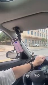 Sun Visor car Phone Holder Car Rearview Mirror Mobile Phone Holder Multi-Function Clip Anti-Scratch 360 Degree Rotatable