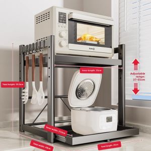 JUMEISHI | Pull-out Multifunctional Microwave Oven Kitchen Storage Shelf