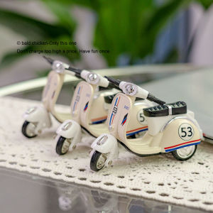 LEO Mini Motor Bike Alloy Car Model Cartoon Pedals Motorcycle Pull back Motorcycle Toy for Kids Gift For Birthday