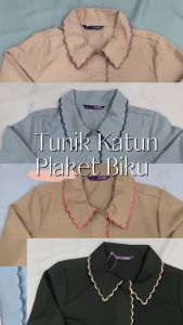 Elzatta Atasan Wanita Tunik Adem Plaket Buku