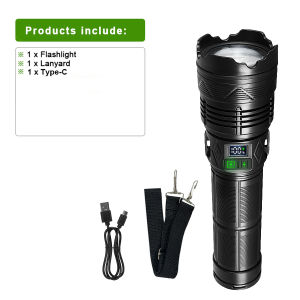 300000000LM Ultra Bright LED Flashlight USB Rechargeable Zoom Flashlights 5000M ABS Tactical Torch Camping Fishing Work Lamp
