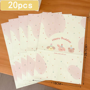 20 Pcs Cute Gift Packaging Bag Gift Packaging Bag Baking Bread Decoration Bag Candy Storage Bag