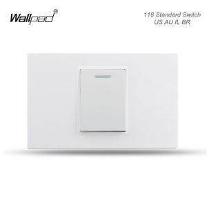 118 PC 1 2 3 4 Gang 2 3 Way Push On Off Wall Switch Wallpad White Fireproof Plastic Panel US BR l IT IL EU Light Interruptor