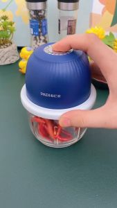 【KL Stock】Sumao 350ml Wireless Blender Glass Cup Garlic Chopper Garlic Chopper Mini Electric Food Chopper Processor Ginger Mincer Rechargeable USB Meat Crusher Multifunctional Cutter Tools with 304 Stainless Steel blade