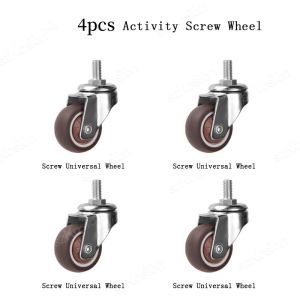 4 Pcs/lot 1/1.5/2 inch Stem Rubber Caster Wheels Furniture Castor Wheels Screw Rod Wheels Swivel Cartwheels for Carts Furniture