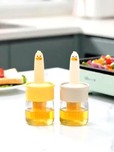 BOSSLU Botol Kuas Minyak Kecap Transparan Dengan Gagang kuas Bentuk Bebek