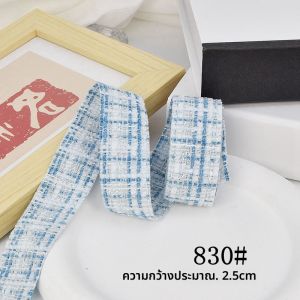 กว้าง 25 ซมลายกิ้งแฮม ผ้าไหม ริบบิ้นผ้า DIY ทำด้วยมือวัสดุอุปกรณ์เสริมผมขนาดเล็กกลิ่นหอมสไตล์กริดหัวหอม ดีไซน์