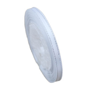 Ribbon House | (25 Yards/Roll) White Silver Edge Satin Ribbon Wholesale Gift Wrapping Christmas Ribbons (6/10/20/25/40mm)