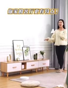 ชั้นวางทีวี โต๊ะวางทีวี ตู้วางทีวีพร้อมลิ้นชัก ชั้นวางทีวีมินิมอล เฟอร์นิเจอร์ ไม้เนื้อแข็ง สไตล์ยูโร