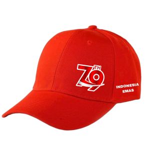 TOPI BASEBALL LOGO HUT RI KE 79 TAHUN // TOPI BASEBALL BAHAN JAPAN DRILL PREMIUM