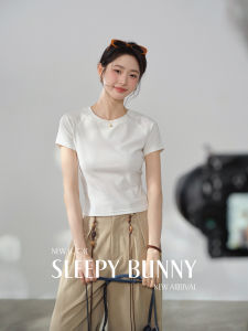 Short Sleeve Raglan Round Neck Slim Fit Womens Summer T-shirt