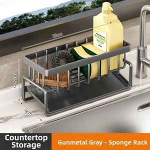 XUNHUAI | Multi-purpose Kitchen Storage Rack Water Basin Cloth Basket Faucet Sponge Detergent Organizer