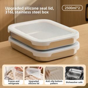 YYIEDERNG | 316L Stainless Steel Food-Grade Refrigerator Dumpling Storage Box