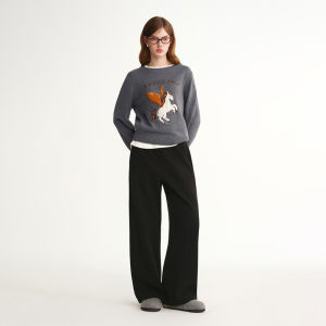 DUSHU | High Waist Retro Style Warmth Fleece Pants