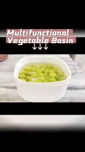 Multifunctional vegetable basin drainage basket sound wave vibration depth cleaning double-layer filter vegetable basket