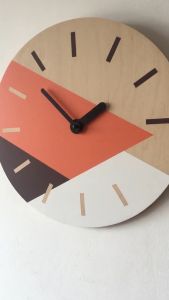 JAM DINDING MINIMALIS QUARTZ COKELAT ORANGE CUSTOM AET3