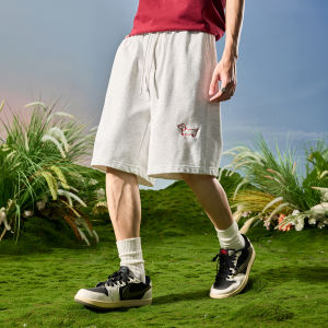 American Style Embroidered Puppy Design Mens Shorts