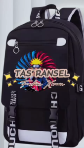 Js Style Tas Sekolah NARUTO D 0061 Uniseks Tas Ransel Bahu Ganda Tas Laptop Mochila 4in1 Anak