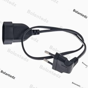 1 ชิ้น 0.6 เมตร Europea 90 องศาชายปลั๊กหญิง Socket Power Extension Cable สําหรับ PC คอมพิวเตอร์ PDU 60 เซนติเมตร EU 2 - Prong Bend มุมสายไฟ