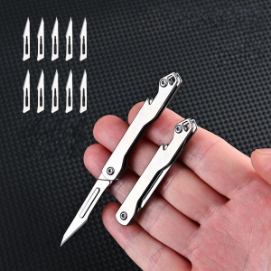 Titanium Alloy Folding Utility Knife Mini Keychain Knife Sharp Split Express Portable out-of-Box Portable Paper Cutter 11