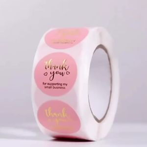 TERMURAH - 1 Roll (500 PCS) Sticker Label Tulisan Thank You For Your Order/ Sticker Bakery / Stiker Packing/ Stiker lebaran/ Stiker Terimakasih