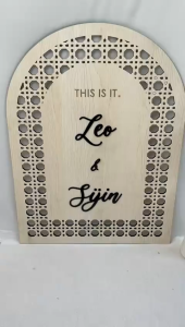 [SG] Boho Minimalist Wedding Welcome Signage Rattan Wedding Welcome Sign Wedding Entrance Sign Reception Decor