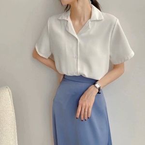 Short Sleeved Shirt Suit Design Temperament Thin Shirt  Professional Commuting Loose Top