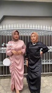 Langit Store Dress Darla Full Serut SATIN ROBERTO GAMIS KONDANGAN - DRESS SERUT - GAUN BRIDESMAID - TERBARU - COD DRESS TERBARU MALAYSIA - DRESS WANITA - DRESS KONDANGAN