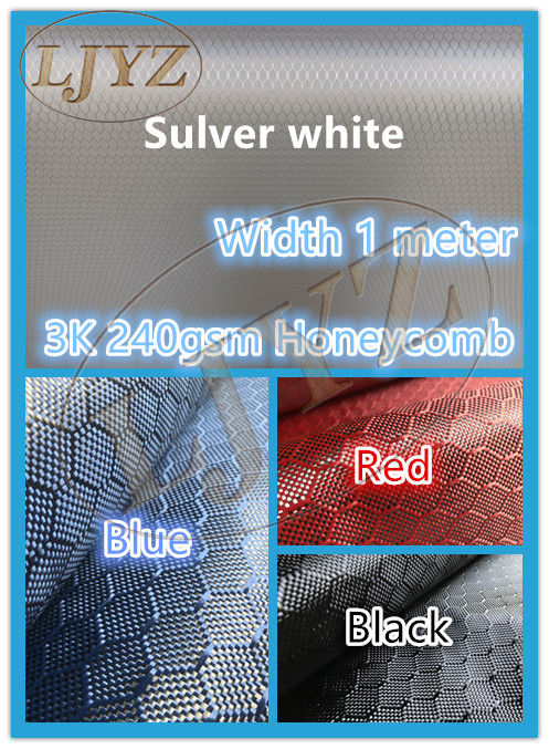 [Grade A] Hybrid Carbon Kevlar Fabric 1M Width - 3K Honeycomb Weave ...