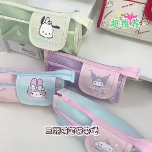 Sanrio | Sanrio Pencil Case Makeup Bag 2-in-1 Oxford Cloth Large Capacity Stationery Cosmetic Organizer