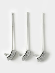 Long Handle Double Head Toilet Brush Bathroom Wall Hanging Gap Cleaner Durable Plastic Toilet Cleaning Tool Household Essential