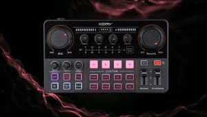 [Penjual Tempatan] Koorfly KF04 Sound CardLive Mixer Noise Reduction Mixers Professional With Condenser Microphone for PC Phone