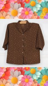 เสื้อลายดอกเสริมไหล่คนแก่ เสื้อลายดอกคนแก่ คนแก่บ้านนอกชอบใส่ออกงานไปวัด ไม่ต้องรีด เบาสบาย