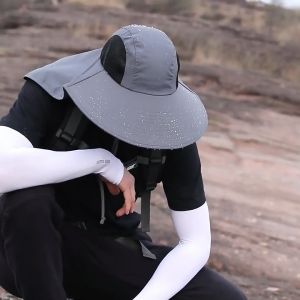 COD Fisherman Hat for Men Hat for Sun Protection Large Brim Fishing Hat Summer Hat Cap For Men High Quality Sunscreen UV Protection and Waterproof
