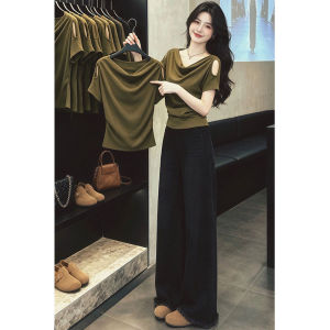 Shalldoer | Retro Design Off-Shoulder Short Sleeve T-shirt