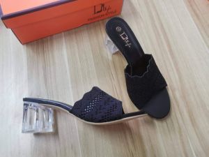 DStyle COD NEW GLASS HEELS 688-1 Mall Quality Korean Style Soft Fabric Slip On 2.5 Inch Heels Sandals For Women