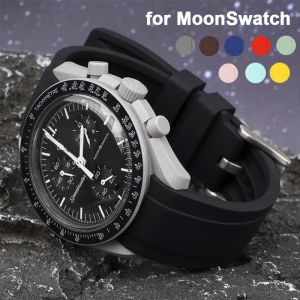 20mm Curved End Silicone Strap for Swatch x Omega MoonSwatch Sport Diving TPU Rubber Watch Band for Rolex Water Ghost Bracelet