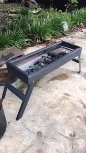 Bếp Nướng Than Hoa Loại Dài Bếp Nướng Du Lịch Cắm Trại Picnic Ngoài Trời Gấp Gọn 22 x60cm