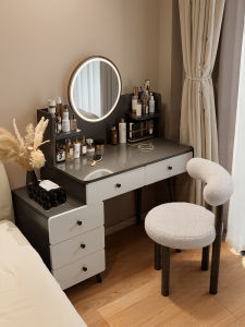 Compact Bedroom Vanity and Nightstand Combo Modern Minimalist