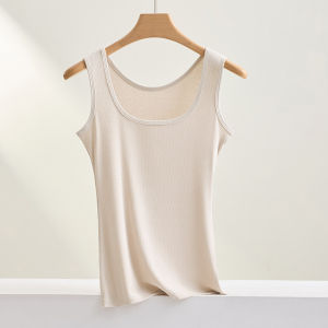 miiow | Black Ribbed Strap Vest Womens Summer New Style Slimming Inner Wear Outerwear Base Top Cat Person MiiOW Versatile Slim Fit Backless