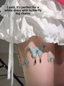 Delicate Lace Butterfly Leg Chain Sweet Tassel Trendy High-End Cool Girl Necklace Fresh out Fashion Jewelry Foot Bracelet