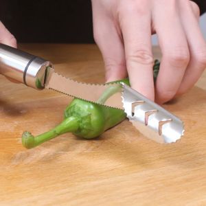 Stainless Steel Corer Chili Corer Bitter Gourd Seed Remover Core Digging Knife Green Pepper Cutter Seed Digging Tool Kitchen